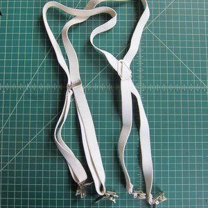 White skinny suspenders